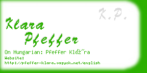 klara pfeffer business card